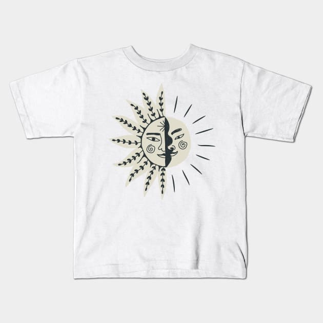 SunMoon Kids T-Shirt by Desert Wind Threads